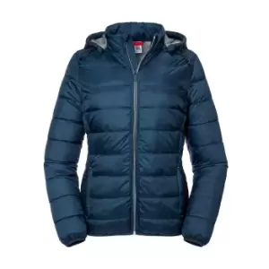 Image of Russell Womens/Ladies Ladies Hooded Nano Jacket (S) (French Navy)