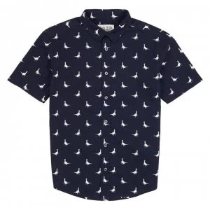 Image of Jack Wills Laundered SS ShirtIB13 - Navy AOP