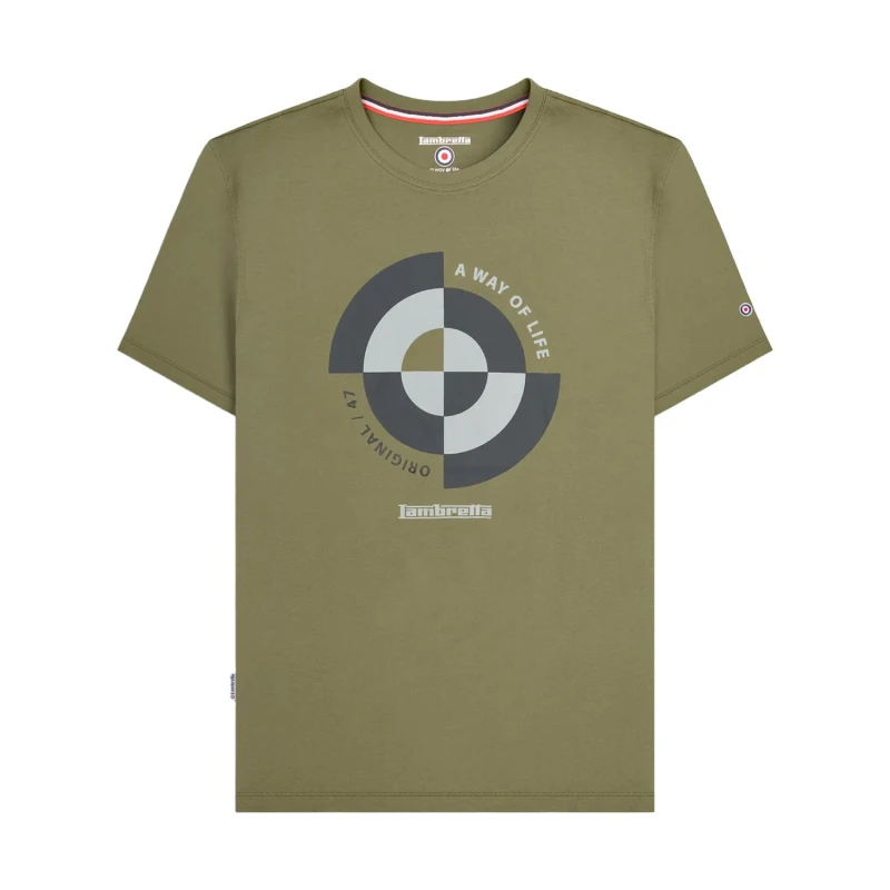 Image of Lambretta Lambretta Men Target Quadrant Big & Tall T-Shirt in Khaki Size: 3X-Large Khaki XXXL Male 5063703718219
