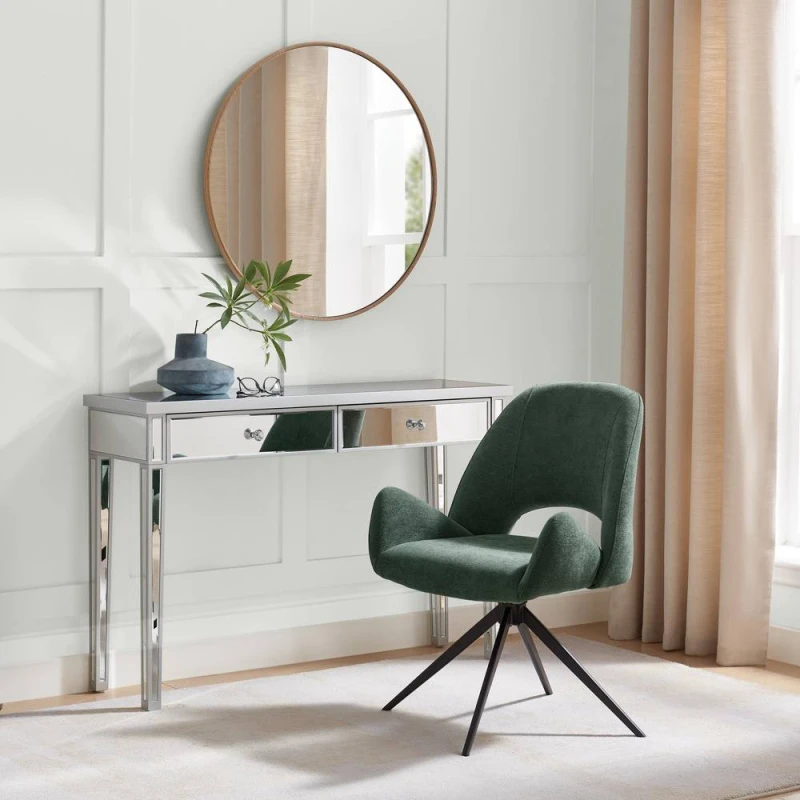 Image of FurnitureboxUK FurnitureboxUK Layla Green Fabric Swivel Office Chair Green One Size Unisex 5056784312735