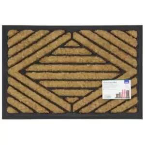 Image of Heavy Duty Rubber Coir Tuffscrape Outdoor Door Mat, Stripes, 40 x 60cm - JVL