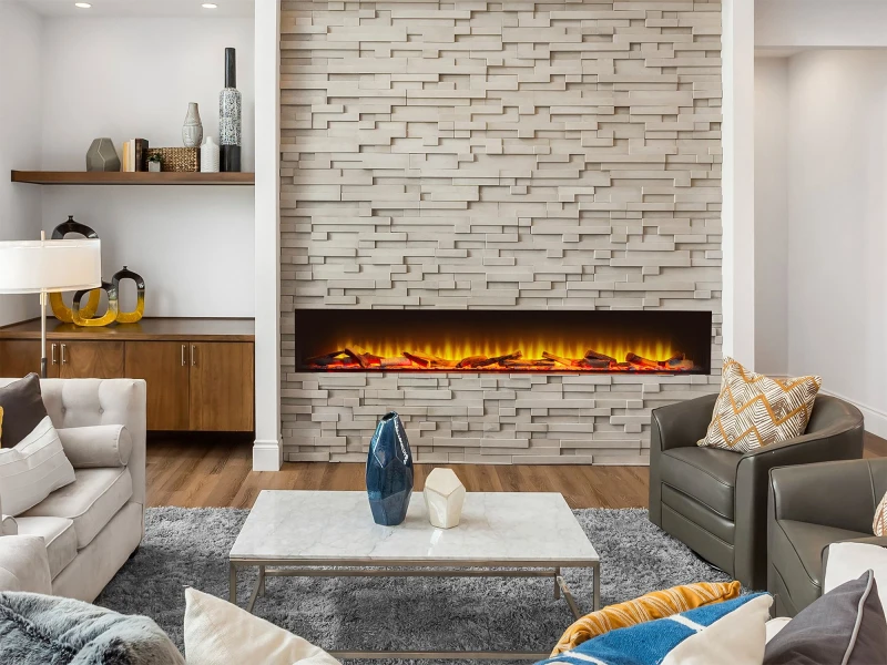 Image of Acantha Fires & Fireplaces Acantha Aspire 200 Fully Inset Media Wall Electric Fire in Black Unisex