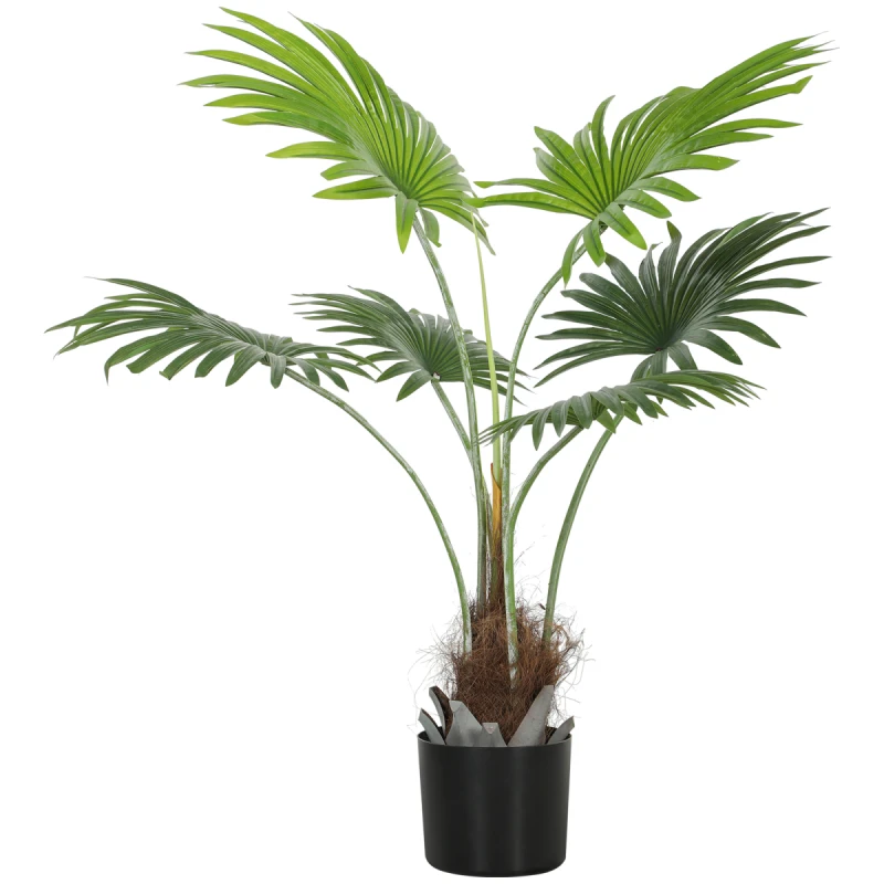 Image of HOMCOM HOMCOM Artificial Plant with PEVA Leaves and Coconut Coir for Home Office in Green Green One Size Unisex 5063603520882