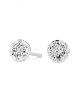 Image of Simply Silver Pave Stud Earring