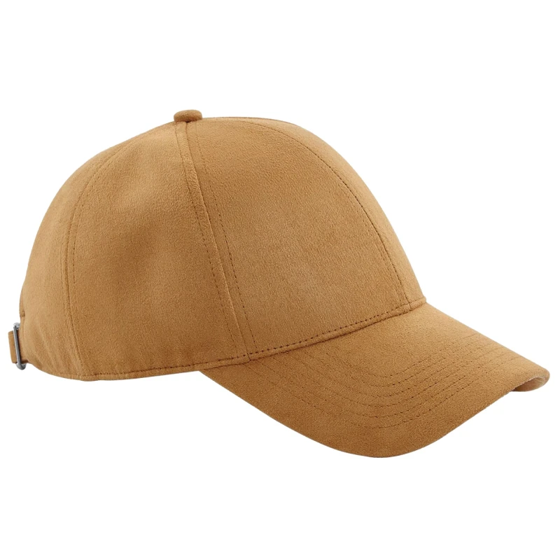Image of Beechfield Beechfield Men Faux Suede 6 Panel Cap in Light Brown Light Brown One Size Male 5063425801992