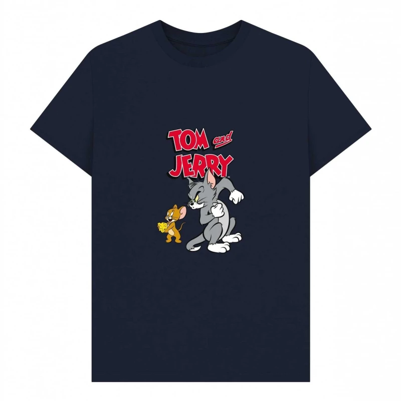 Image of Tom & Jerry Mens Cheese T-Shirt in Navy Size: Small Navy Male S