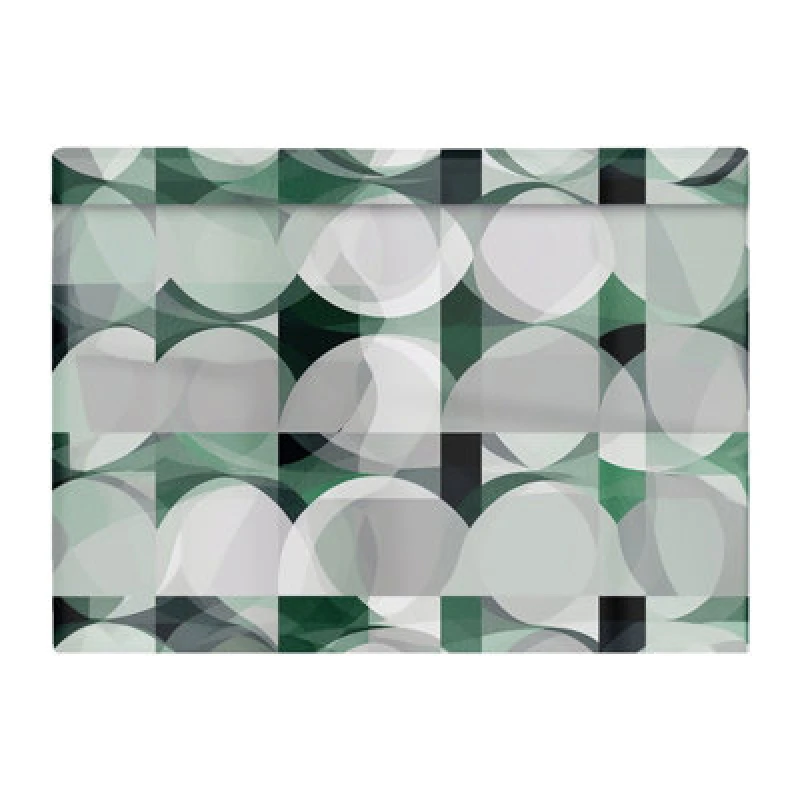Image of Warren Reed Designer Geometric Grey Green Glass Chopping Board