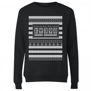 Image of Azkaban Prison Womens Christmas Sweatshirt - Black - 5XL