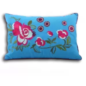 Image of Riva Home Martinique Cushion Cover (35x50cm) (Kingfisher/Magenta) - Kingfisher/Magenta