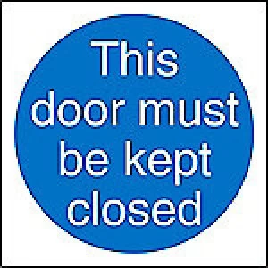Image of Mandatory Sign This Door Must Be Kept Closed vinyl 10 x 10 cm