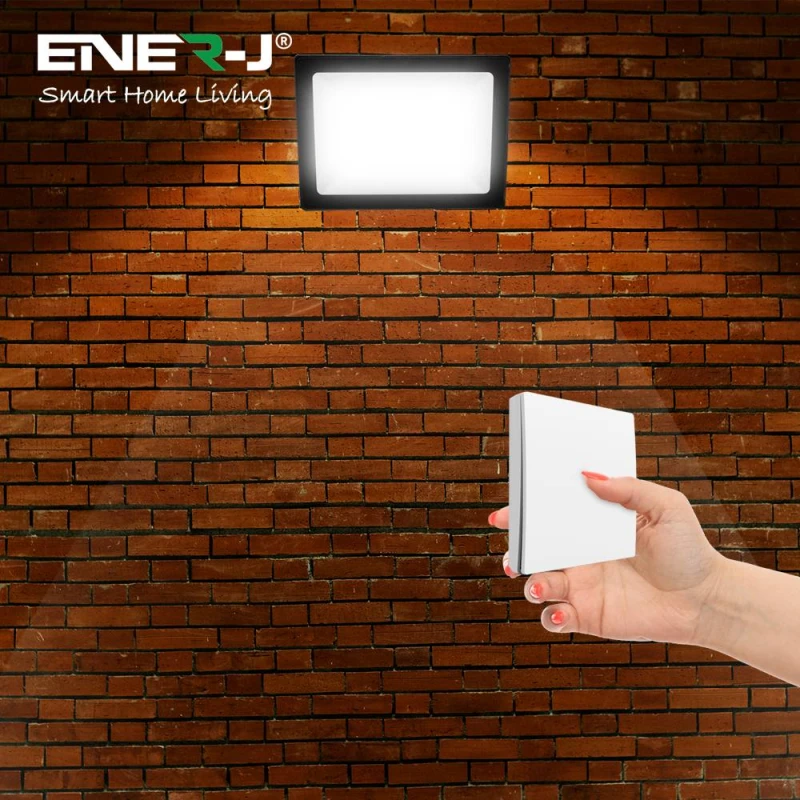 Image of ENER-J 50W LED Floodlight Pre Wired with 500W RF WiFi Receiver 1 Gang in Black Unisex