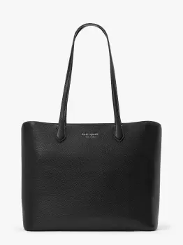 Image of Kate Spade Veronica Pebbled Leather Large Tote Bag, Black, One Size