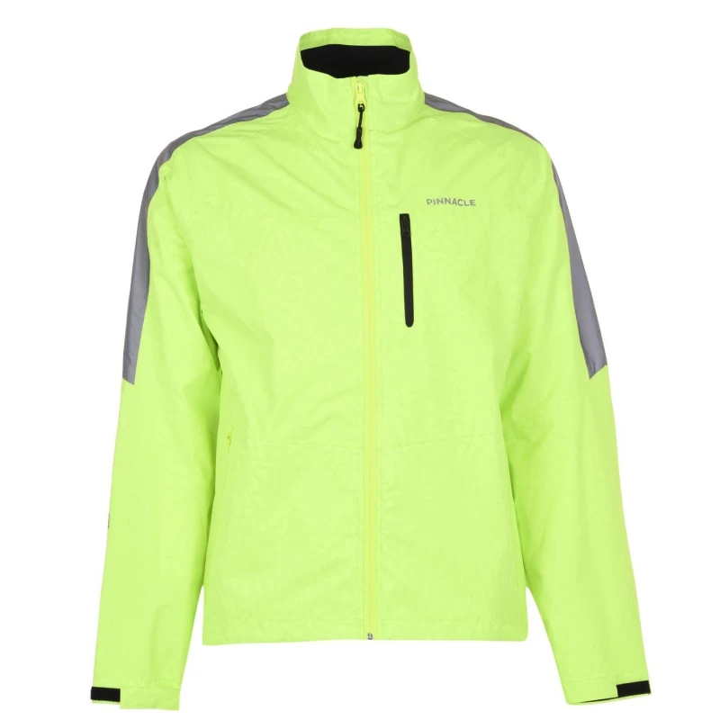 Image of Pinnacle Mens Competition Waterproof Windproof Hooded Performance Cycling Jacket Yellow male S