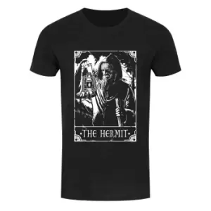 Image of Deadly Tarot Mens The Hermit T Shirt (S) (Heather Black)