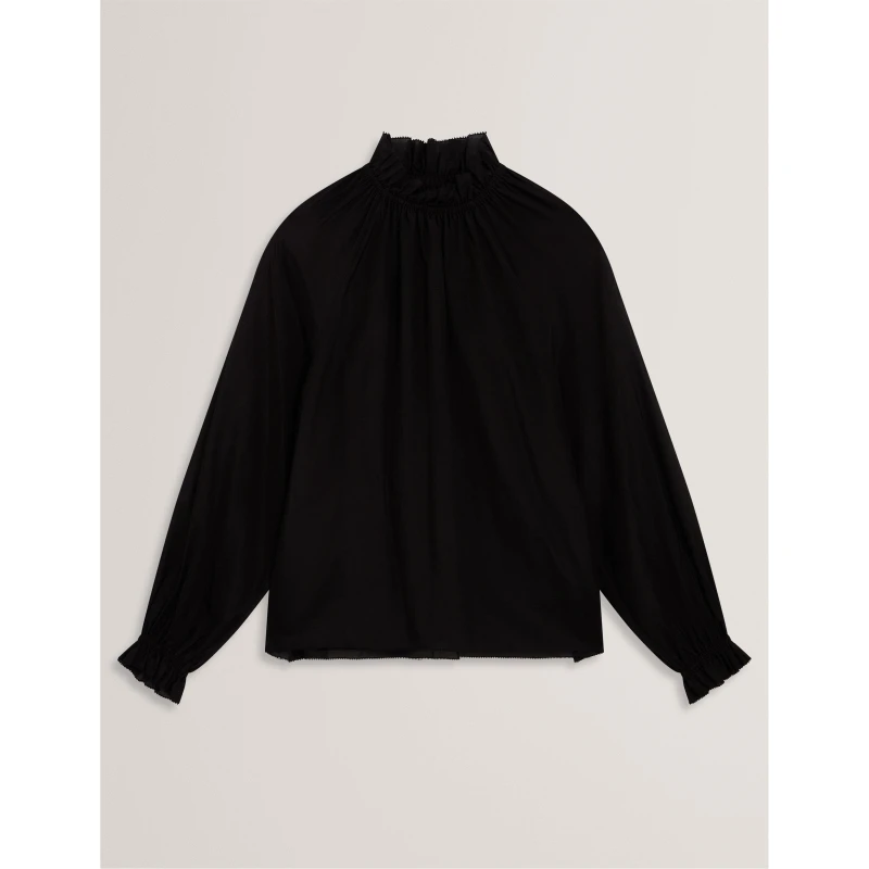 Image of Ted Baker Womens Long Sleeve Blouse Black female 8 (XS)