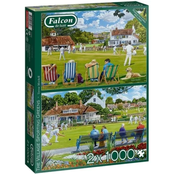 Image of Falcon de luxe The Village Sporting Greens 2-Pack Jigsaw Puzzle - 1000 Pieces
