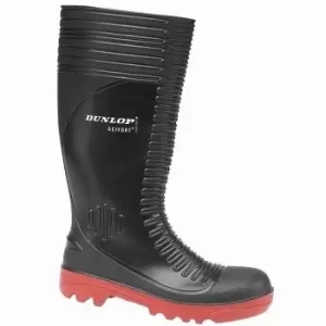 Image of Dunlop Acifort A252931 Ribbed Full Safety Wellington / Mens Boots (44 EUR) (Black)