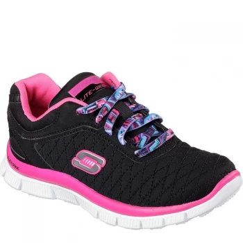 Image of Skechers Appeal Child Girls Trainers - Black/Pink