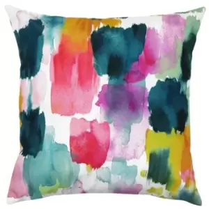 Image of Evans Lichfield Watercolour Outdoor Cushion Cover (One Size) (Ochre Yellow)