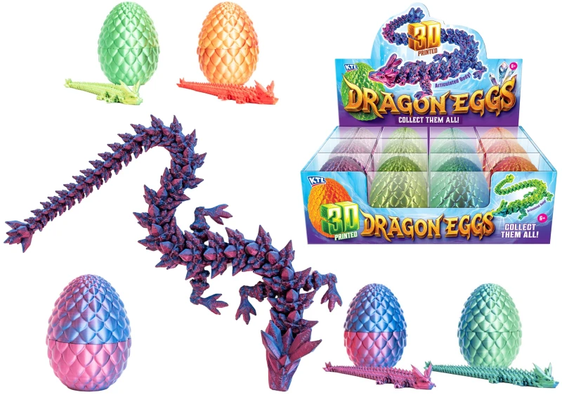Image of Curious Minds 3D Printed Dragon in Egg Toy with Articulated Body for Age 6+ (Single)