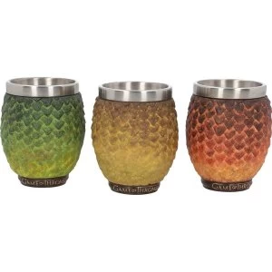 Image of Drogon Rhaegal Viserion Dragon Egg Game of Thrones Shot Glasses