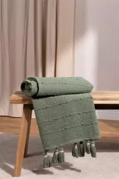 Image of Caliche Woven Textured Tasselled Throw
