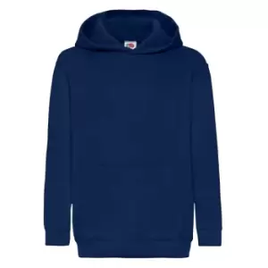Image of Fruit Of The Loom Childrens Unisex Hooded Sweatshirt / Hoodie (5-6) (Navy)