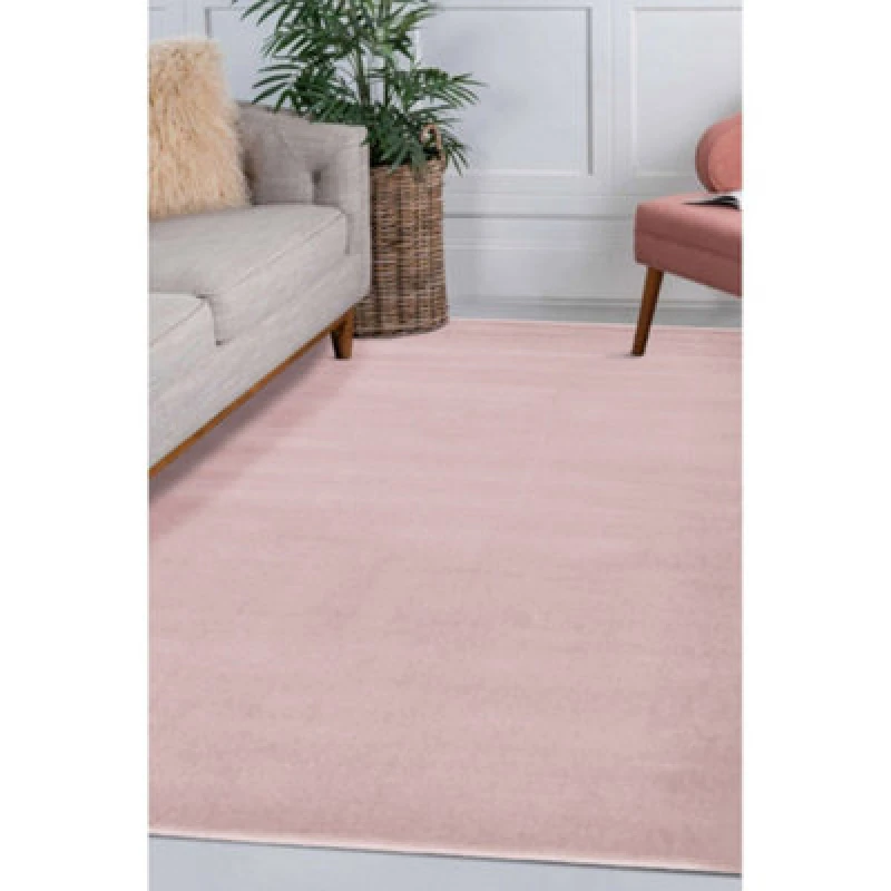 Image of Melrose Colorama Plain Blush Pink Medium Indoor Area Rug 120/170Cm