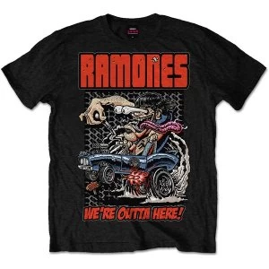 Image of Ramones - Outta Here Unisex Medium T-Shirt - Black