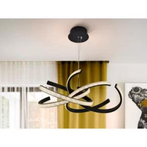Image of Schuller Ring II Modern Designer LED Pendant Light Ring Design Matt Black, 2150lm, 3000K