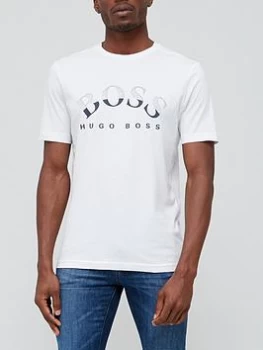 Image of Hugo Boss Athleisure Tee 1 Large Logo T-Shirt White Size S Men