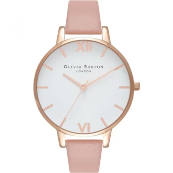Image of White Dial Dusty Pink & Rose Gold Watch