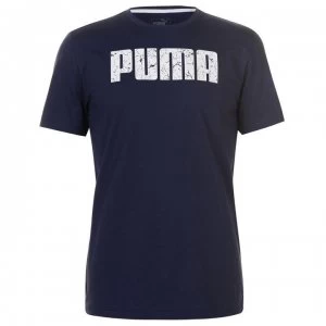 Image of Puma No1 Logo T Shirt Mens - Navy/White