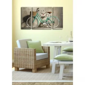 Image of 3P204045CS-14 Multicolor Decorative Canvas Wall Clock (3 Pieces)