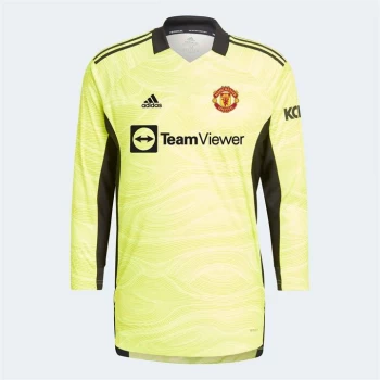 Image of adidas Manchester United Home Goalkeeper Shirt 2021 2022 Junior - Yellow