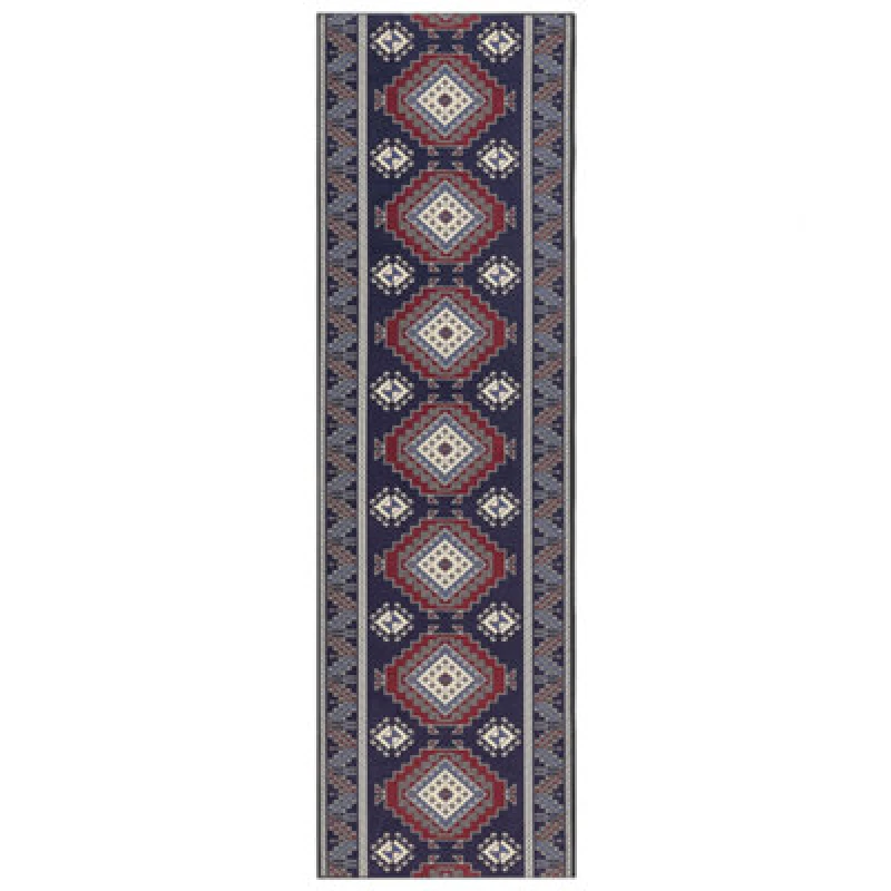 Image of Beliani Rug Kangal Dark Blue 60 X 200 Cm