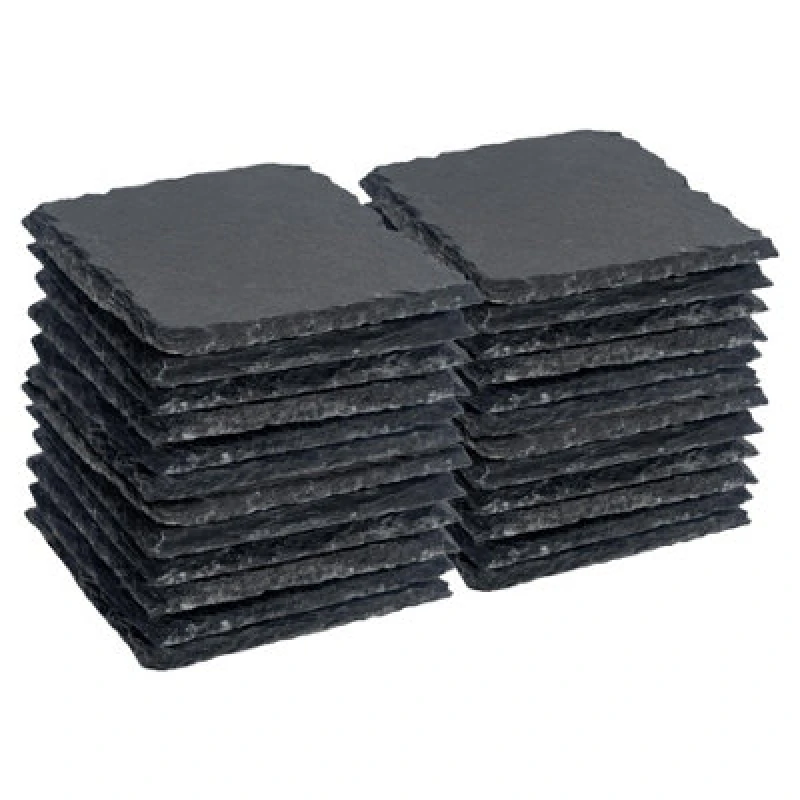 Image of Argon Tableware Square Slate Coasters - 10Cm - Pack Of 24