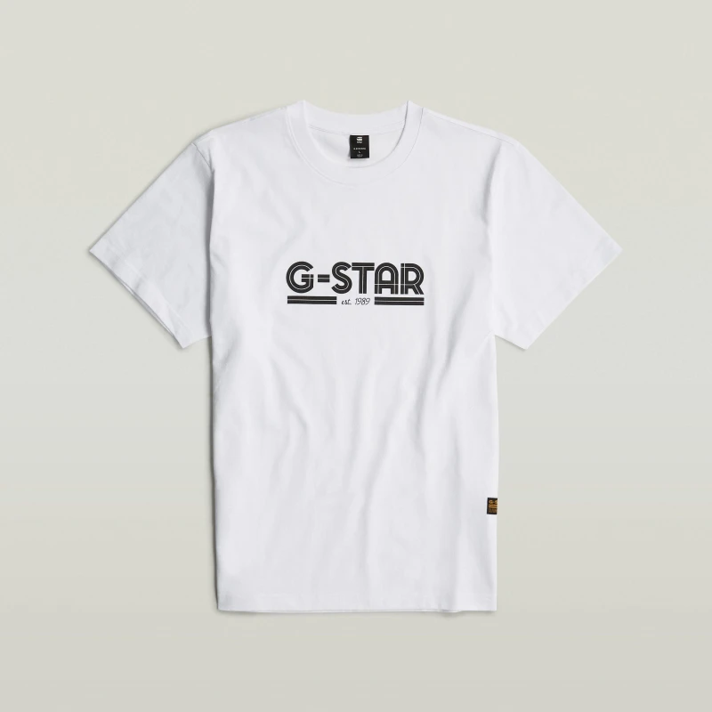 Image of G Star Line Script Loose T Shirt White male Small