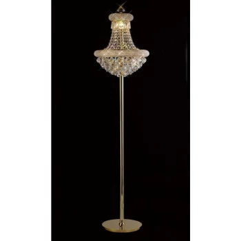 Image of Floor lamp Alexetra 8 bulbs gold / crystal