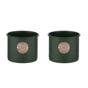 Image of Typhoon Living Set Of 2 Herb Planters - Green