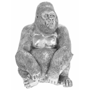 Image of Silver Art Gorilla Ornament
