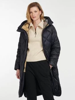 Image of Barbour Barbour Sandyford Diamond Quilt Coat - Navy, Size 8, Women