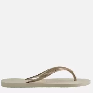 Image of Havaianas Womens Slim Flip Flops - Beige - UK 3/4