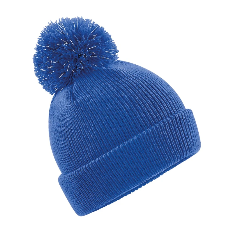 Image of Beechfield Reflective Bobble Beanie in Pale Blue Pale Blue Unisex One Size