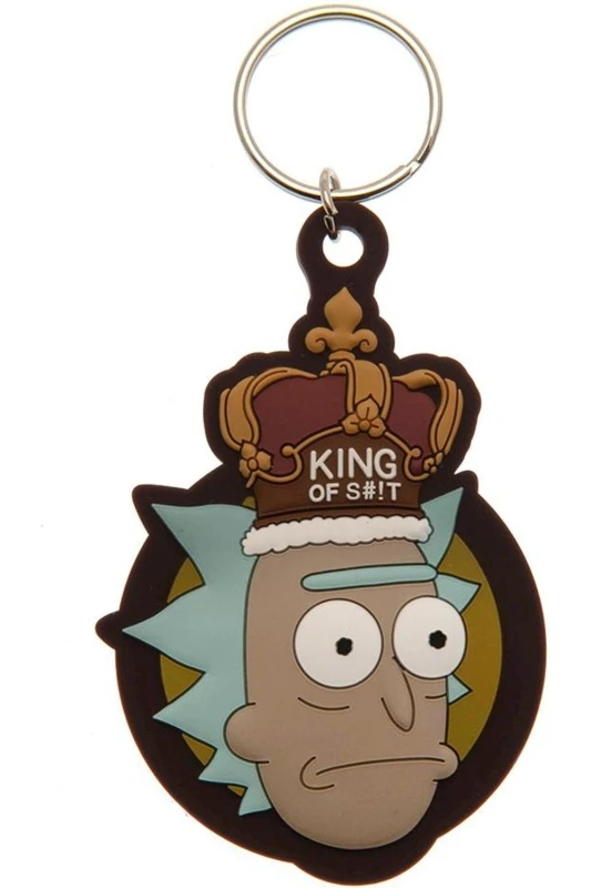 Image of Rick & Morty PVC Keyring in Brown Brown Unisex One Size