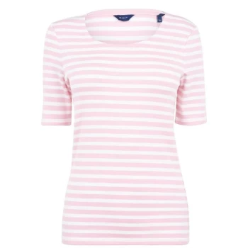 Image of Gant Stripe T Shirt - Pink