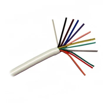 Image of CQR White 0.182mm 12 Core 6 Pair Round Professional Copper PVC Intruder Burglar Alarm Security Cable - 500 Meter