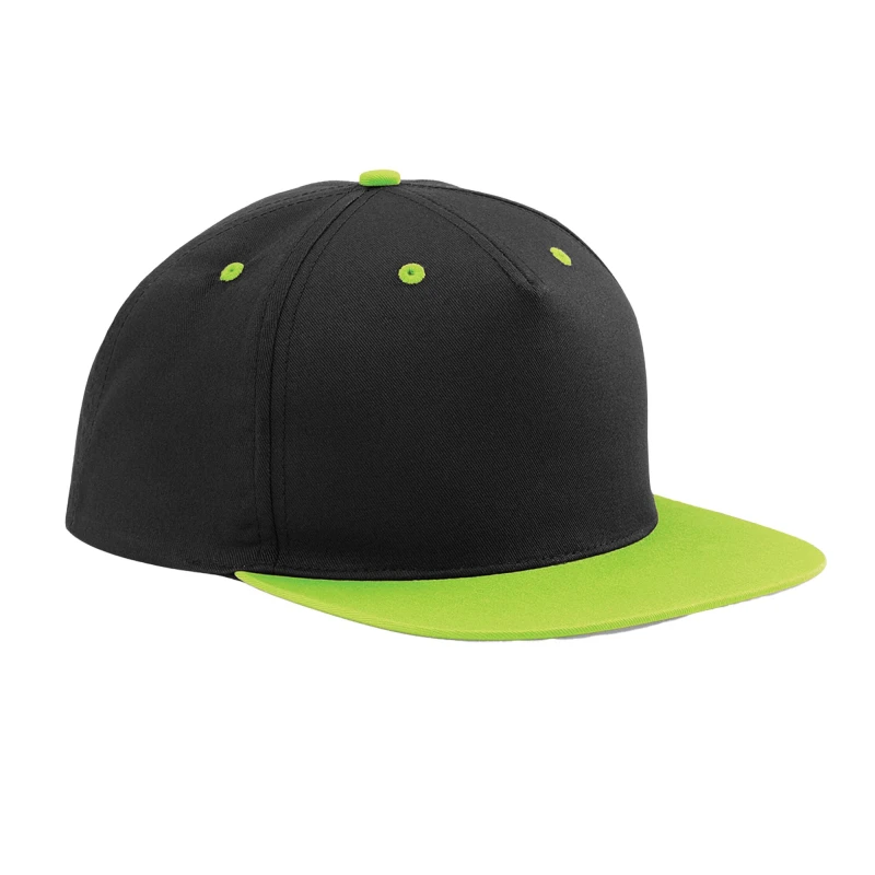 Image of Beechfield Beechfield Men Contrast 5 Panel Snapback Cap in Black One Size Male 5063377408195