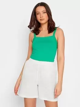 Image of Long Tall Sally Cotton Slub Short - White, Size 10, Women