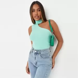 Image of Missguided Neck Wrap Front Bodysuit - Green